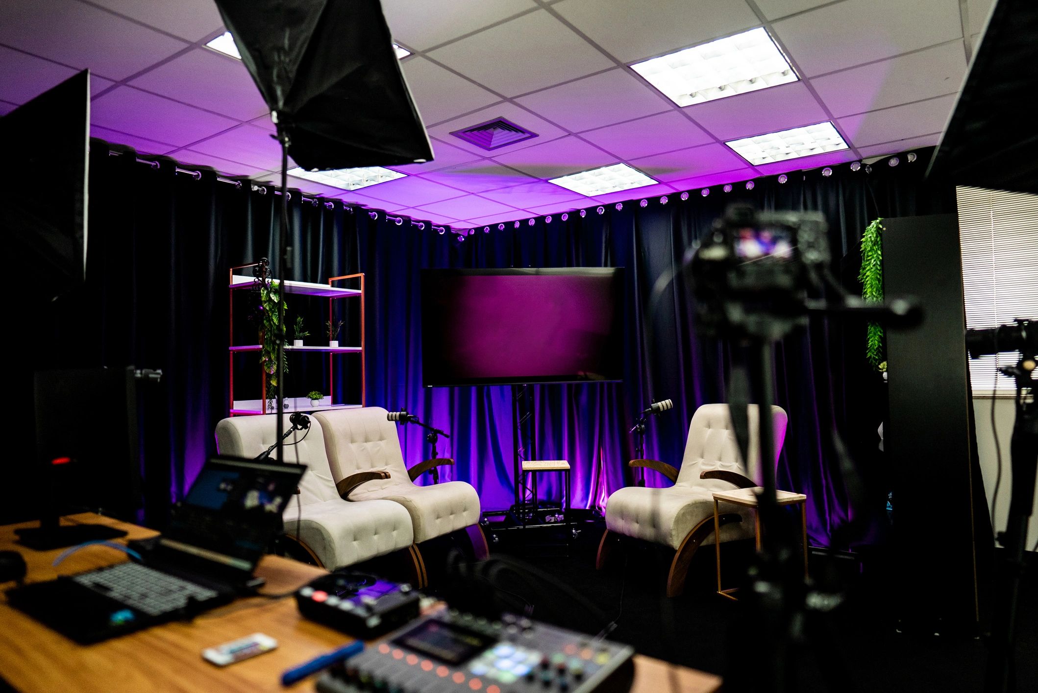 media production studio event setup